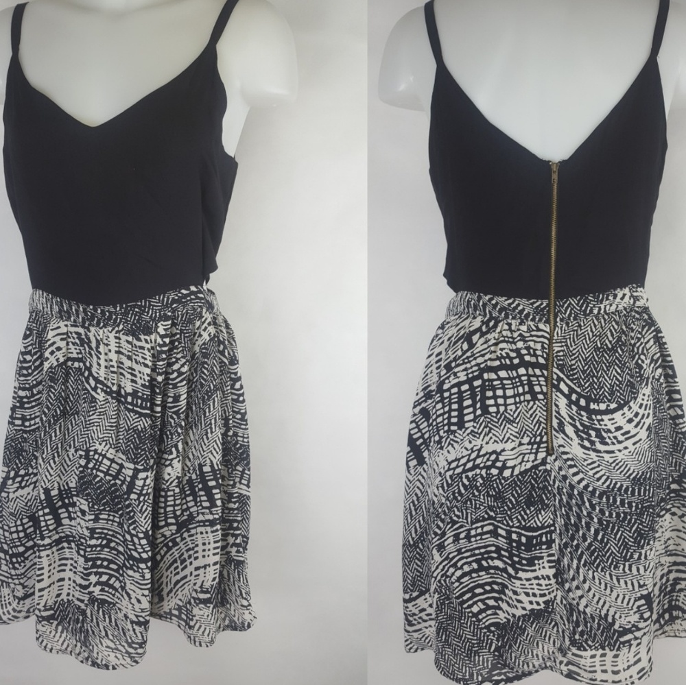 Sis Sis Cutout Black White Tank Dress Large